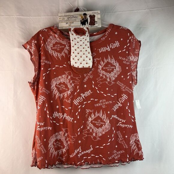 New Women’s Harry Potter Pajama Set 3pc Size Small - Picture 2 of 6